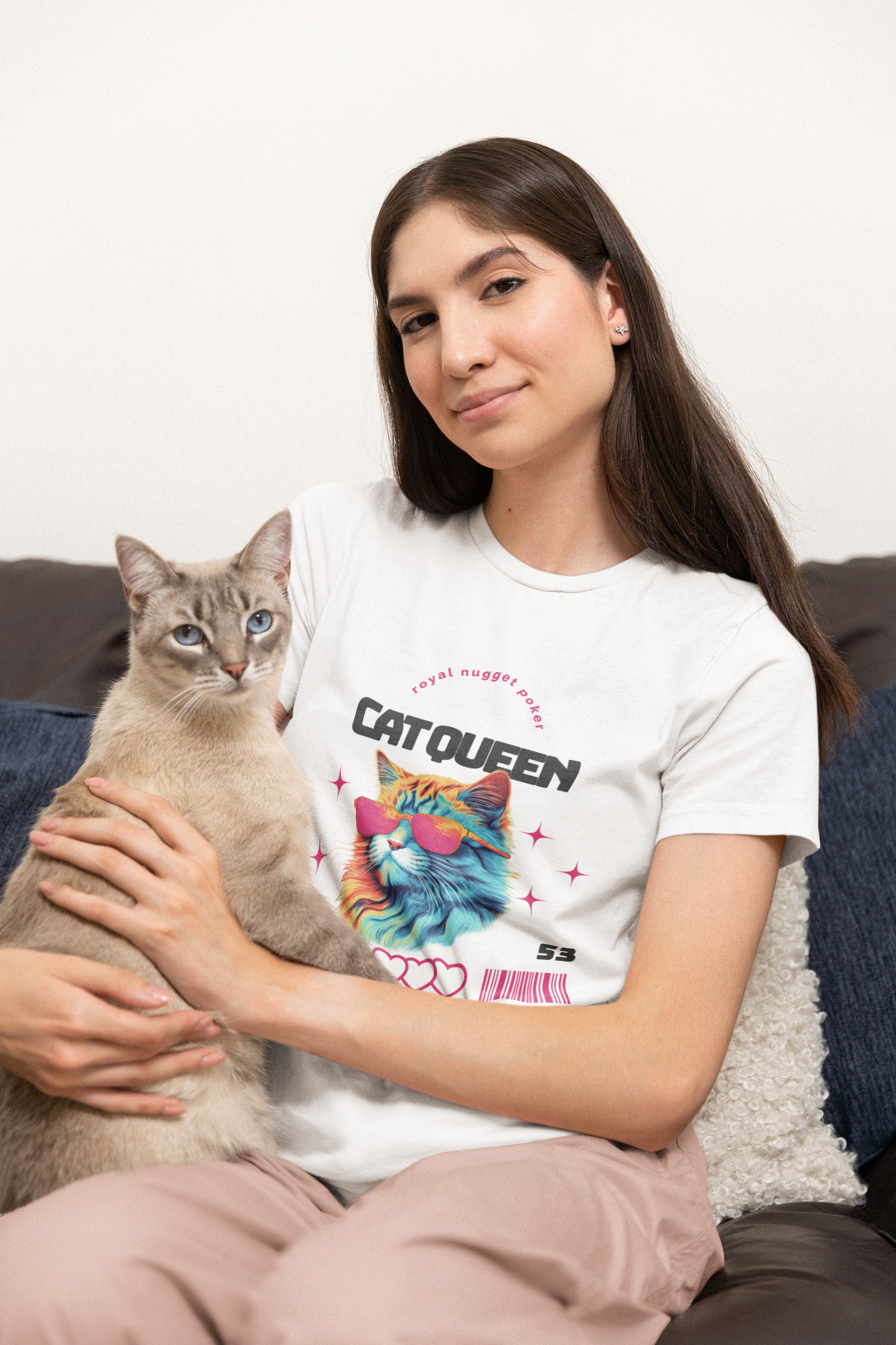 Cat Queen Custom Women's Tee - White