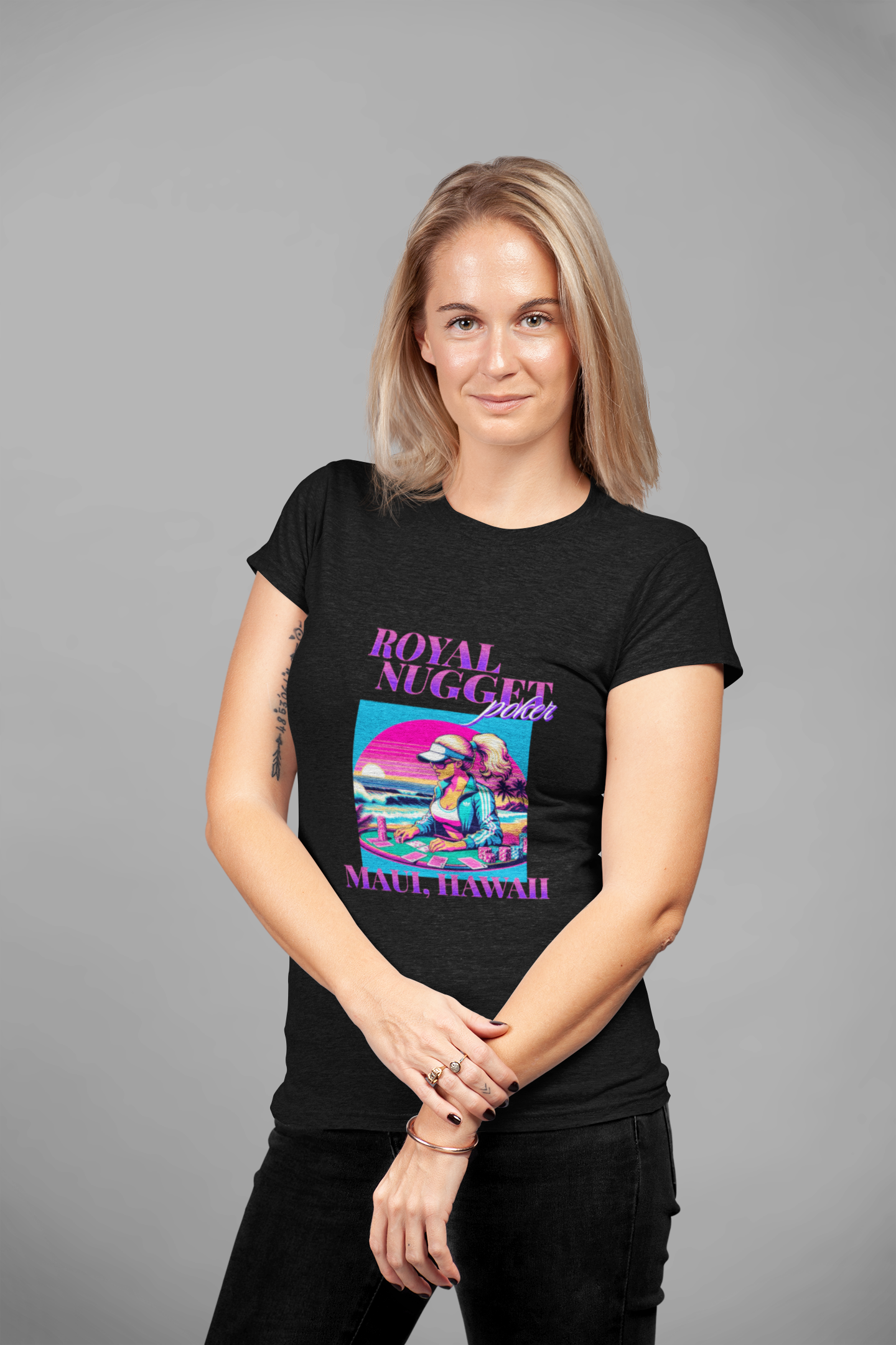 Missy Maui 808 Women's Custom Tee - Black