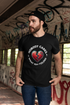 Nobody Cares (What You Folded) Red Heart Tee - Black