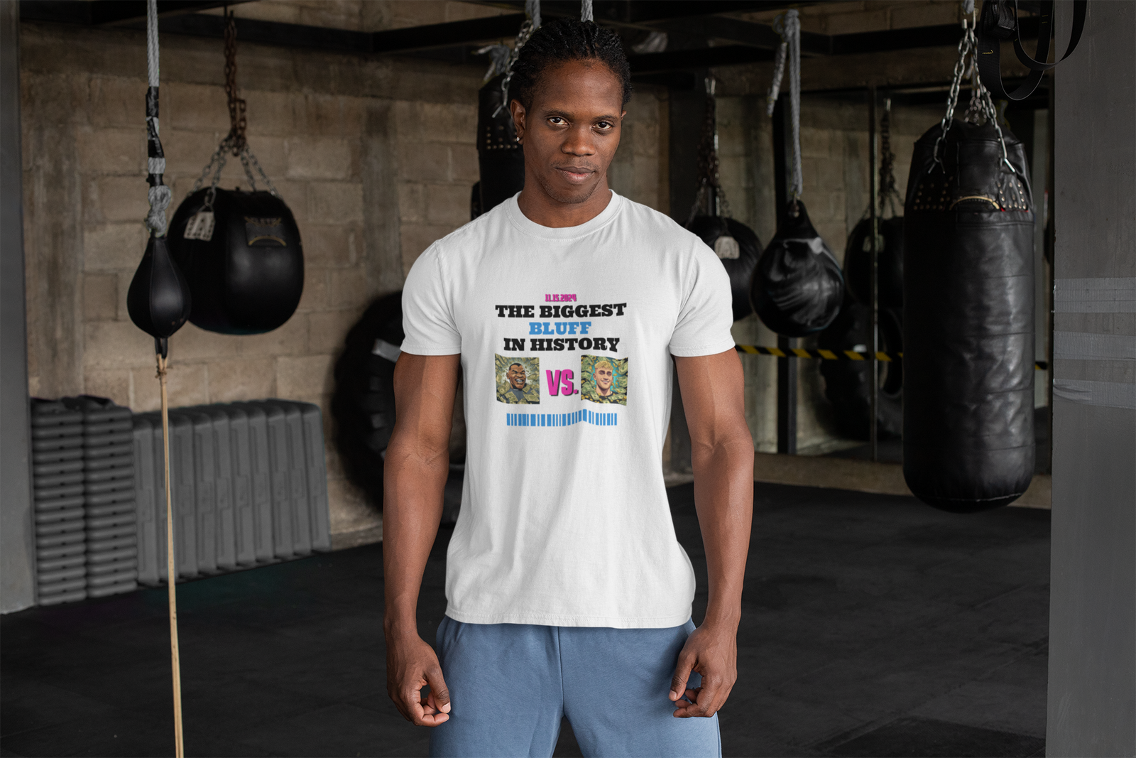 Biggest Bluff In History Tee (Paul Vs Mike) - White