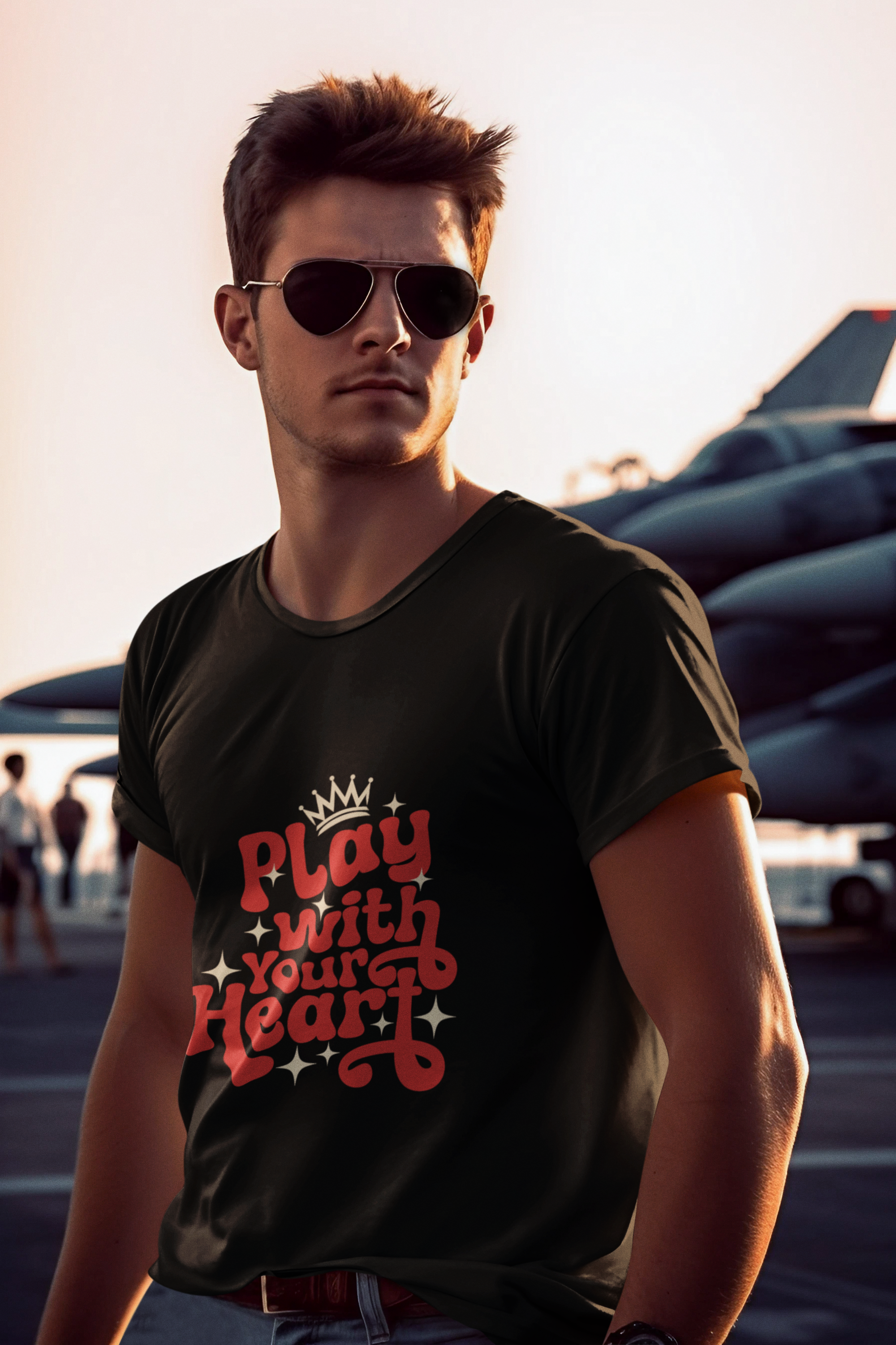 Play With Your Heart Tee - Black