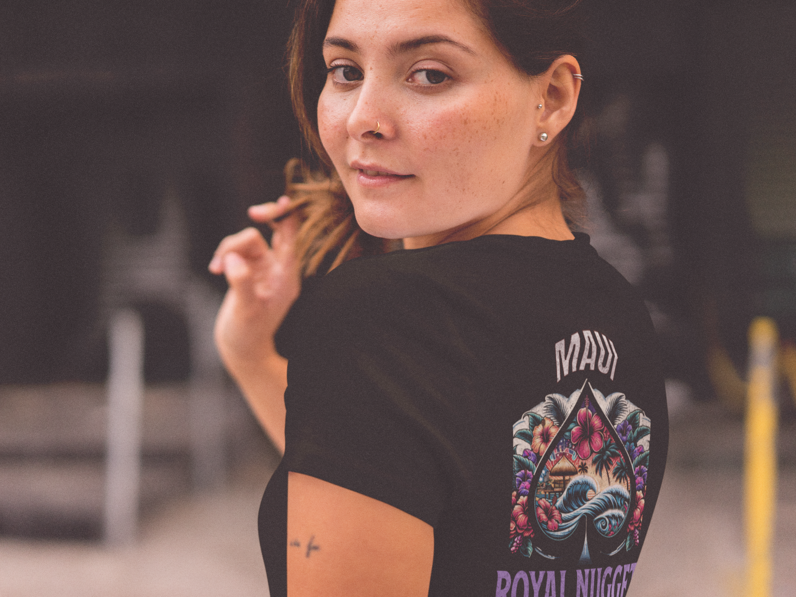 The Royal Maui Monty Women's Custom Tee - Black